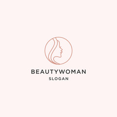 Beauty woman logo icon flat design template 