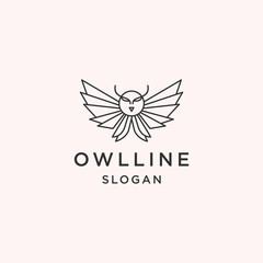Owl logo icon flat design template 