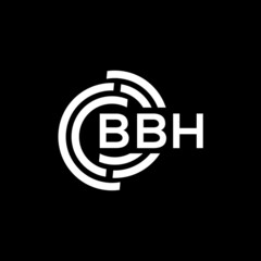 BBH letter logo design on black background. BBH creative initials letter logo concept. BBH letter design.