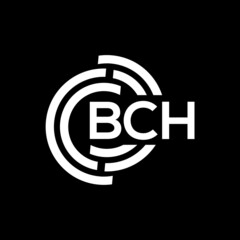 BCH letter logo design on black background. BCH creative initials letter logo concept. BCH letter design.