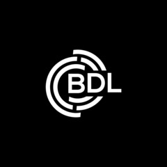BDL letter logo design on black background. BDL creative initials letter logo concept. BDL letter design.