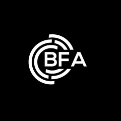 BFA letter logo design on black background. BFA creative initials letter logo concept. BFA letter design.