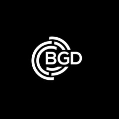 BGD letter logo design on black background. BGD creative initials letter logo concept. BGD letter design.