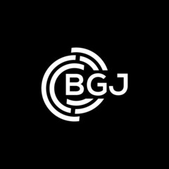 Obraz premium BGJ letter logo design on black background. BGJ creative initials letter logo concept. BGJ letter design.