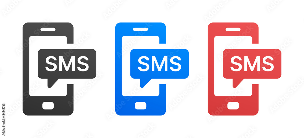 Poster sms message icon isolated on white background. technology concept