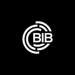 BIB letter logo design on black background. BIB creative initials letter logo concept. BIB letter design.