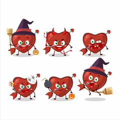 Halloween expression emoticons with cartoon character of cupid love arrow