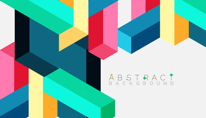 Abstract background. 3d cubes, cubic elements and blocks. Techno or business concept for wallpaper, banner, background, landing page
