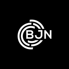 BJN letter logo design on black background. BJN creative initials letter logo concept. BJN letter design.