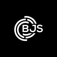 BJS letter logo design on black background. BJS creative initials letter logo concept. BJS letter design.