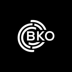 BKO letter logo design on black background. BKO creative initials letter logo concept. BKO letter design.