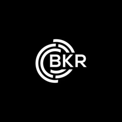 BKR letter logo design on black background. BKR creative initials letter logo concept. BKR letter design.