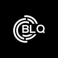 BLQ letter logo design on black background. BLQ creative initials letter logo concept. BLQ letter design.