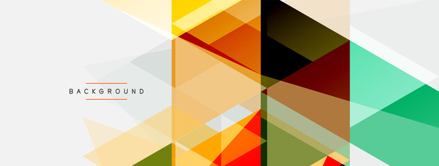 Fototapeta premium Color triangles composition, geometric abstract background. Techno or business concept, pattern for wallpaper, banner, background, landing page