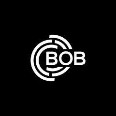 Obraz premium BOB letter logo design on black background. BOB creative initials letter logo concept. BOB letter design.