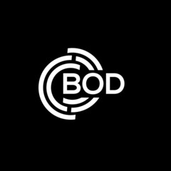 BOD letter logo design on black background. BOD creative initials letter logo concept. BOD letter design.