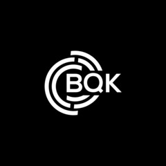 BQK letter logo design on black background. BQK creative initials letter logo concept. BQK letter design.
