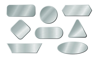 Set of metal boards. Plain steel insulated figure tags