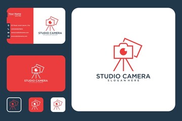 Studio camera logo design with business card