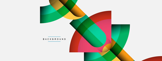 Obraz premium Geometric abstract background. Round shapes, circles, lines composition for wallpaper banner background or landing page