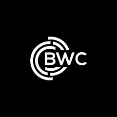 BWC letter logo design on black background. BWC creative initials letter logo concept. BWC letter design.
