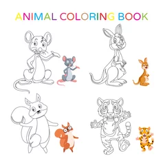 Fototapete Spielzeug Tiermalbuch-Vektordesign, das für Kinder geeignet ist, um Tiere zu lernen und zu erziehen und kennenzulernen