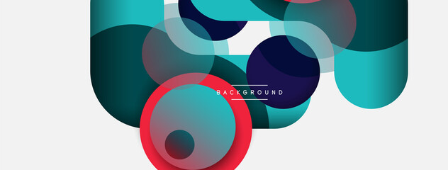 Vector round shapes circles minimal geometric background. Vector illustration for wallpaper banner background or landing page