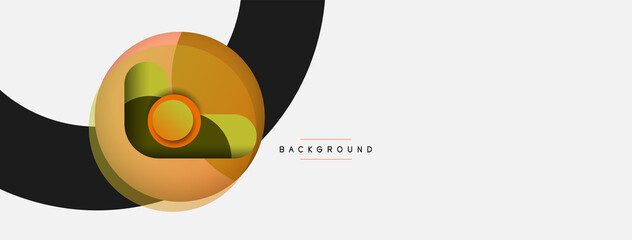 Vector round shapes circles minimal geometric background. Vector illustration for wallpaper banner background or landing page