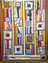 Patchwork quilt handmade. Home creativity.