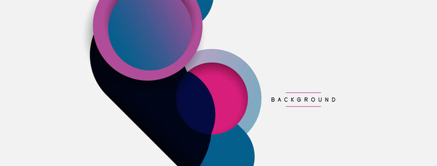 Creative geometric wallpaper. Minimal abstract background. Circles composition vector illustration for wallpaper banner background or landing page