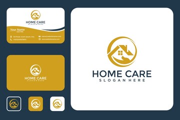 Fototapeta na wymiar Home care logo design and business card