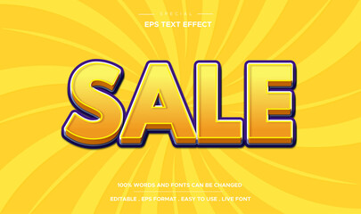 Text style 3d effect sale banner bold