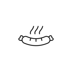 Sausage vector line icon. Editable Stroke.