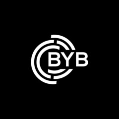 byb letter logo design on black background. byb creative initials letter logo concept. byb letter design.