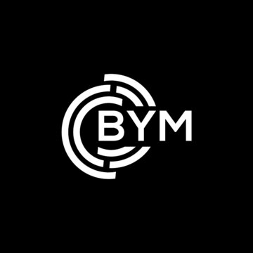 bym letter logo design on black background. bym creative initials letter logo concept. bym letter design.