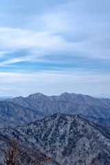 mountains in the snow