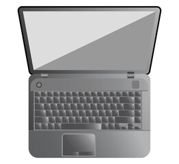 Isolated laptop with empty space on white background