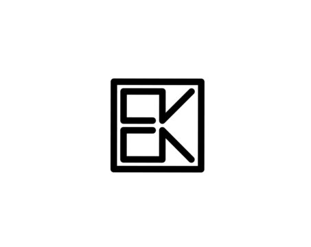 ek ke e k initial letter logo