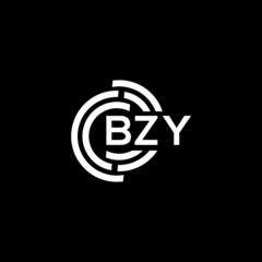 bzy letter logo design on black background. bzy creative initials letter logo concept. bzy letter design.