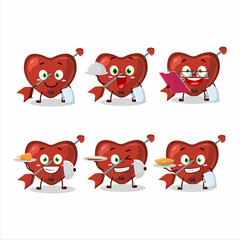 happy cupid love arrow waiter cartoon character holding a plate