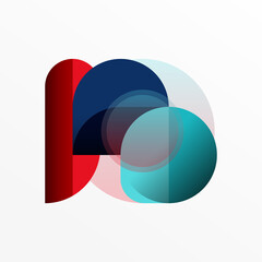 Obraz premium Round triangle shapes lines and circles. Geometric vector illustration for wallpaper banner background or landing page