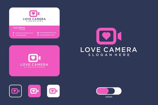 Love camera logo design and business card 
