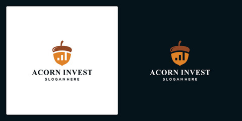 Acorn logo illustration vector with symbols investment financial logo