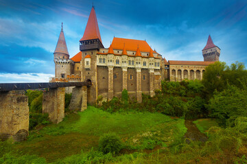 Fototapeta na wymiar Photo of Corvin Castle which is histirical landmark of Romania.