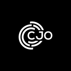 CJO letter logo design on black background. CJO creative initials letter logo concept. CJO letter design.