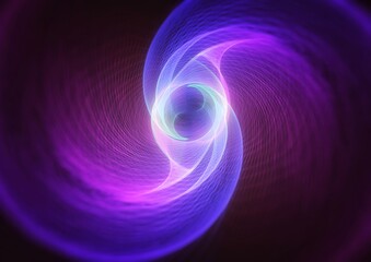 虹色の光の線が渦巻く抽象的な背景