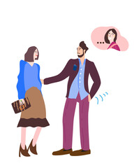 Fototapeta premium Illustration of Elegant couple have a date