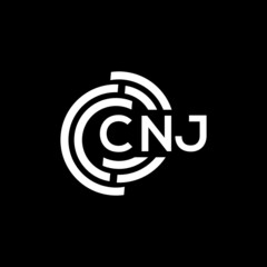 CNJ letter logo design on black background. CNJ creative initials letter logo concept. CNJ letter design.