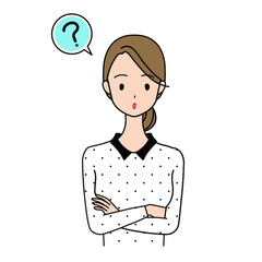 悩む女性のイラスト