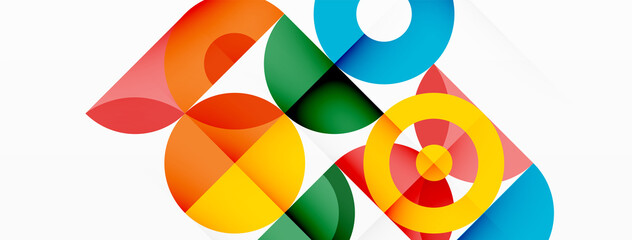Obraz premium Colorful circle abstract background. Template for wallpaper, banner, presentation, background